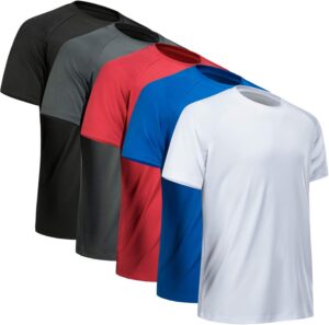 Workout Shirts for Men Short Sleeve Quick Dry Athletic Gym Active T Shirt Moisture Wicking
