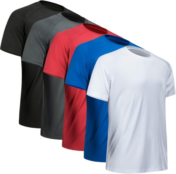 Workout Shirts for Men Short Sleeve Quick Dry Athletic Gym Active T Shirt Moisture Wicking