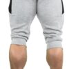 FASKUNOIE Men's Cotton Casual Shorts 3/4 Jogger Capri Pants Breathable Below Knee Short Pants with Three Pockets