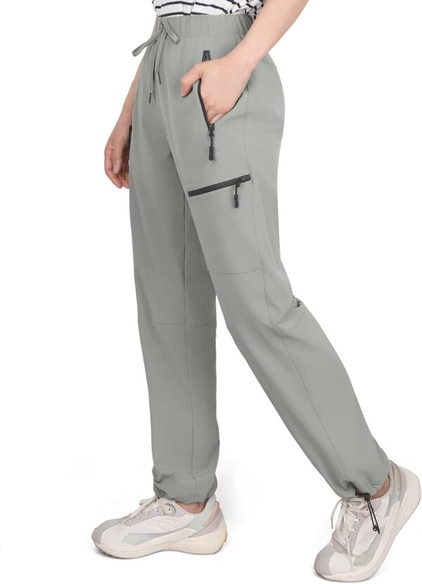 Women's Hiking Cargo Pants Quick Dry Lightweight Joggers with Multiple Zipper Pockets Adjustable Cuffs for Travel