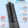 Water Flosser, Cordless Water Dental Flosser, 9 Jet Tips 5 Modes 300ML IPX7 Waterproof, Portable Rechargeable Oral Irrigator for Home Travel - Gums, Orthodontic, Braces Care - Black