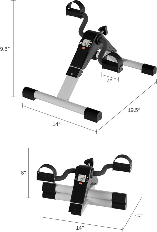 Under Desk Bike Pedal Exerciser with Calorie Tracker and Adjustable Resistance
