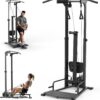 Compact Home Gym, Foldable Rowing Machines for Home Gym, Full Body Strength Training with Pull Up Station, Power Rack, LAT Pulldown Machine, Cable Machine for Home Workout