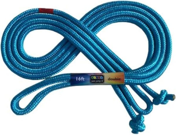 Just Jump It 16' Foot Single Jump Rope for Kids Women and Men - Active Outdoor Youth Fitness Excersing Equipment - Double Dutch Length Gym Accessories