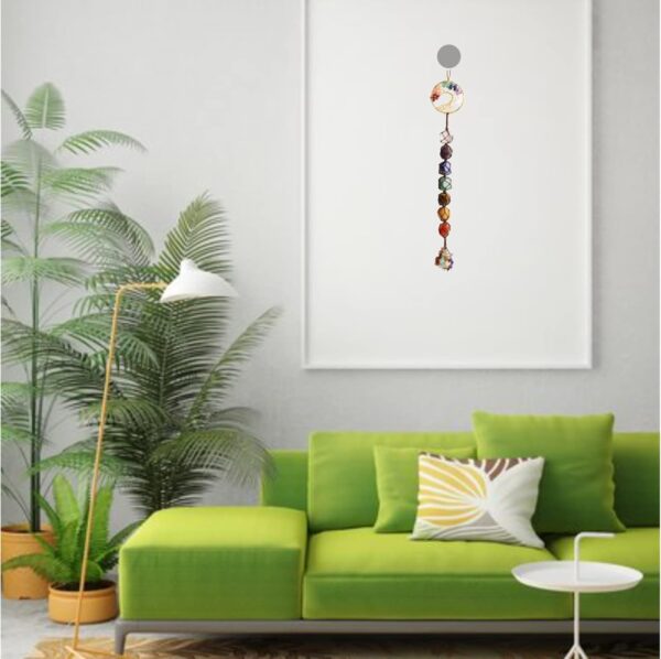 7 Chakra Stone Healing Crystal Tree of Life Wall Hanging Home Interior Decoration，Window Decoration，Yoga Meditation