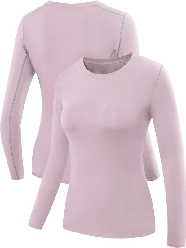 NELEUS Women's 3 Pack Athletic Compression Long Sleeve T Shirt Dry Fit