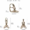 Sandstone Meditation Yoga Statues Set of 3, Resin Zen Yoga Figurines for Bookself, Home Decor, Gifts
