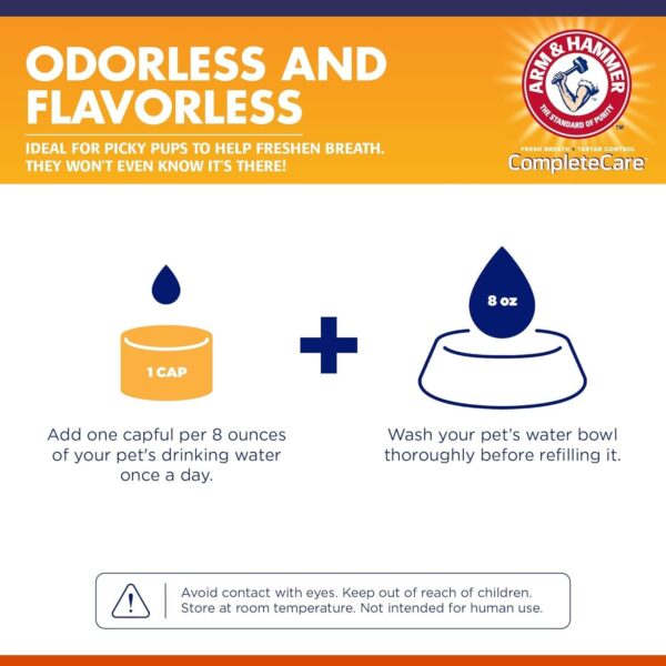 Arm & Hammer Complete Care Fresh Dental Water Additive for Dogs, 16 Fl Oz - 3 Pack - Flavorless Dog Water Additive, Dog Mouth Wash, Dog Dental Rinse, PetWater Additive, Pets Dental Care for Bad Breath