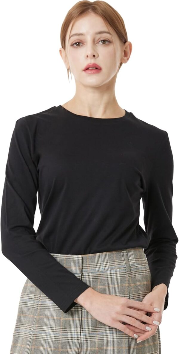 May You Be Women’s 100% Soft Cotton Crew Neck Long Sleeve T-Shirt (2-Pack,3-Pack)