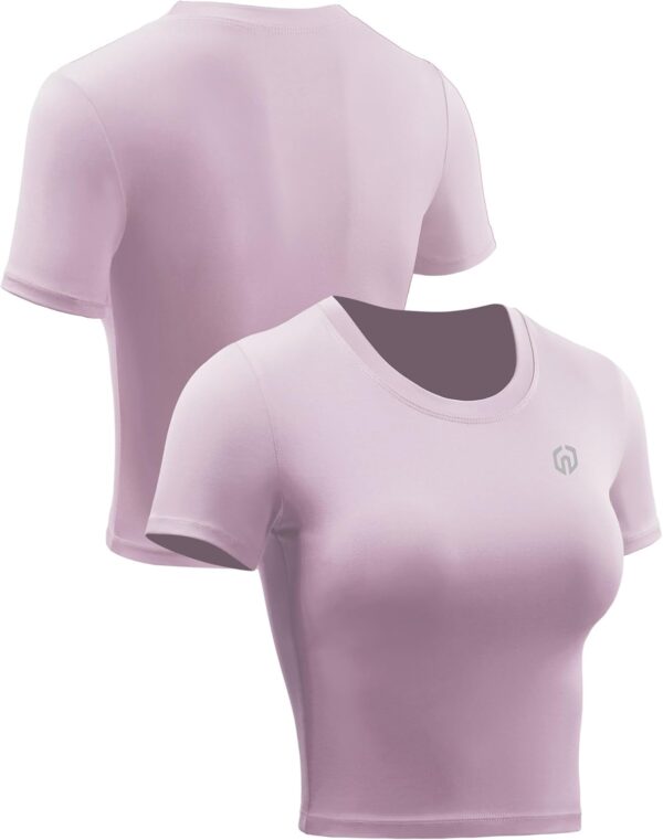 NELEUS Women's Running Crop Tank Tops Dry Fit Workout Athletic Crop Shirts Pack of 3