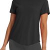 Bestisun Women Short Sleeve Workout Athletic Shirts Tie Back Sports Gym Tops Mesh Yoga Clothes