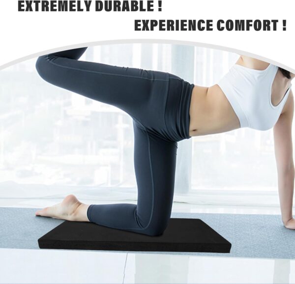 Yoga Knee Pad Cushion Yoga Mat Thick Kneeling Pads Support for Knees, Wrists Elbows, Non-Slip - Earth-Friendly Knee Pads for Yoga, Pilates, Floor Workouts - Knee Cushion, Black Yoga Mat, 24x12.2 Inch