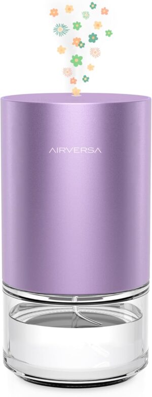 Essential Oil Diffuser Waterless Aromatherapy Diffusers for Home Large Room, Bedroom, Car, Office, Desk, Battery Operated, Small Diffuser for Pure Scent, 100mL Capacity, AN9 (Lavender)