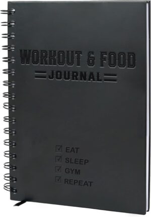 Nextnoid Hardcover Fitness & Food Journal - Nutrition & Workout Planner for Men & Women - A5(5.7" x 8.3") Sturdy Workout Log Book to Track Diet, Gym & Home Workouts