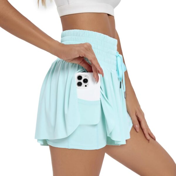 Blaosn Flowy Athletic Shorts for Women Workout Running Gym Yoga High Waist Skort Sweat Skirt Cute Clothes Summer Outfits