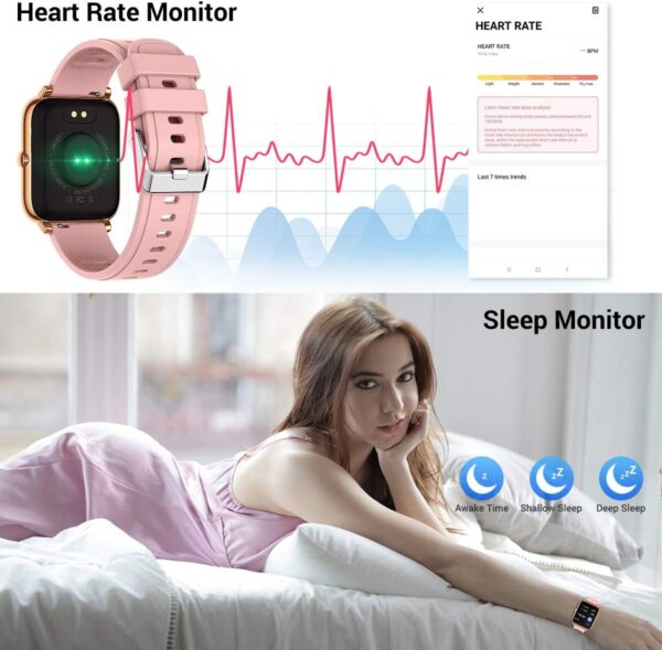61XjlDJsIbL._AC_SL1200_.jpg Smart Watch for Android Phones iOS Waterproof Smart Watches for Women Men Sports Digital Watch Fitness Tracker Heart Rate Blood Oxygen Sleep Monitor Touch Screen Compatible Samsung iPhone