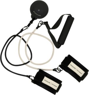 Pvolve P.3 Trainer- Home Gym Fitness Equipment Resistance Band with Ankle Strap and Weight System