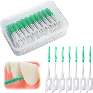 Ndzefan160PCS Portable Soft Silica Gel Toothpick Dental Floss Picks Soft Original Suitable for Oral Care of Adults and Children Soft,Toothpick Brushes Teeth Cleaning Tool (Green)