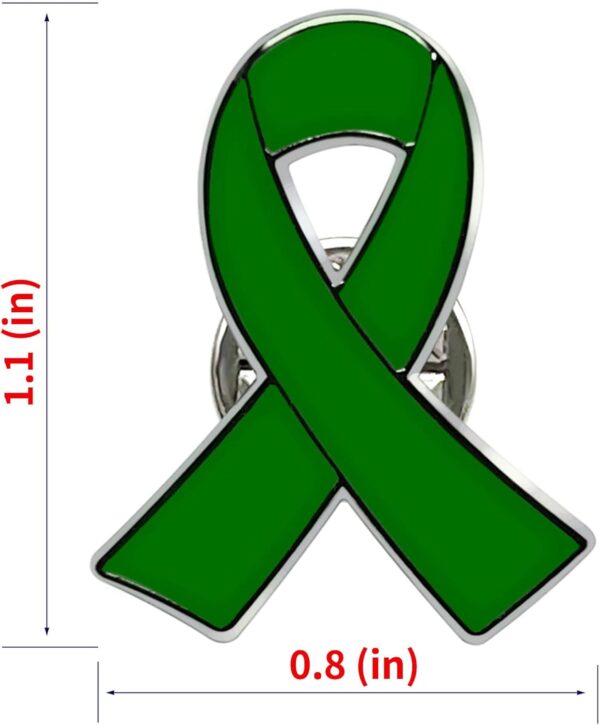 25/50/100/200 pieces Green Ribbon Pin Mental Health Awareness Lapel Pins Green Ribbon Brooch Hope Pin for Charity Fundraiser Supplies Bulk