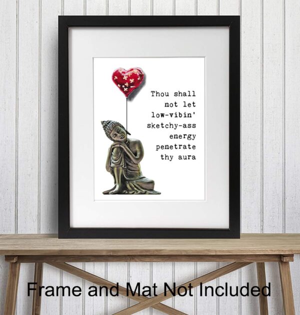 Buddha Statue Wall Art - Zen Decor - Spa Room Decor - Spiritual Gifts for Women - Namaste Wall Decoration - Positive Quotes Print - Encouragement Gifts for Women - Meditation Gift - Buddhist Picture