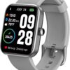TOZO S2 44mm Smart Watch Alexa Built-in Fitness Tracker with Heart Rate and Blood Oxygen Monitor,Sleep Monitor 5ATM Waterproof HD Touchscreen for Men Women Compatible with iPhone&Android Space Gray