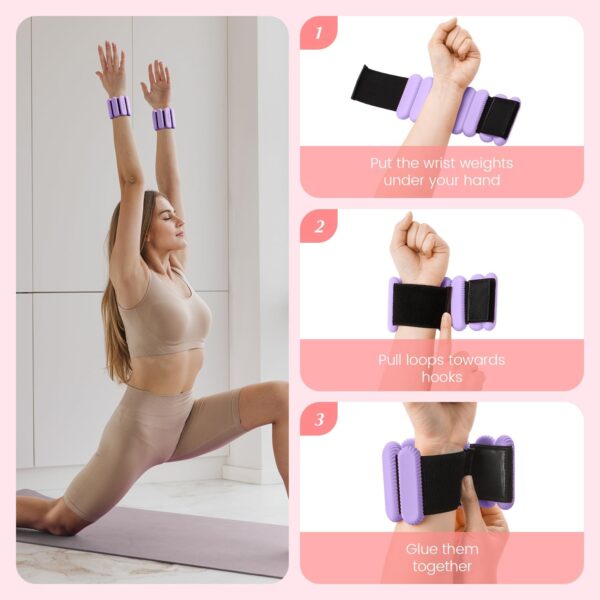 Ankle Weights Set of 2, Adjustable Wrist & Ankle Weights for Women Men Kids, Strength Training Wearable Leg Arm Weight for Yoga, Dance, Ballet, Running, Swimming, Gym