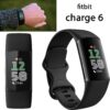 Fitbit Charge 6 Fitness Tracker Watch (Black) Bundle with 2 Watch Bands, 3.3foot Charge Cable, Wall Adapter, Screen Shields & Cloth Compatible with Fitbit