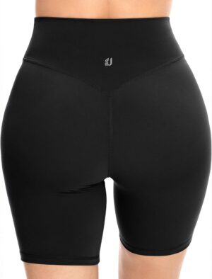 UEU No Front Seam 5"/8"/10", High Waisted Sports Shorts for Women with Tummy Control, Workout Gym Running Yoga Shorts