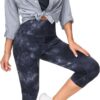 THE GYM PEOPLE Tummy Control Workout Capris Leggings with Pockets High Waist Athletic Yoga Pants for Women Running Hiking