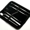 Dental Hygiene set of 5-Stainless Steel Tarter Scraper/Scaling Remover, Dental Toothpick, Mouth Mirror Scaler Tweezer For Calculus &Tartar Removal-Dentists Set is Ideal for Personal Use & Pet Friendly