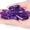 QINJIEJIE 20PCS Amethyst Crystals Wands Stones Set Healing Crystal Points Bulk Gemstones Hexagonal Polished Gems Natural Reiki Stone for Energy Balancing Meditation Witchcraft Gifts