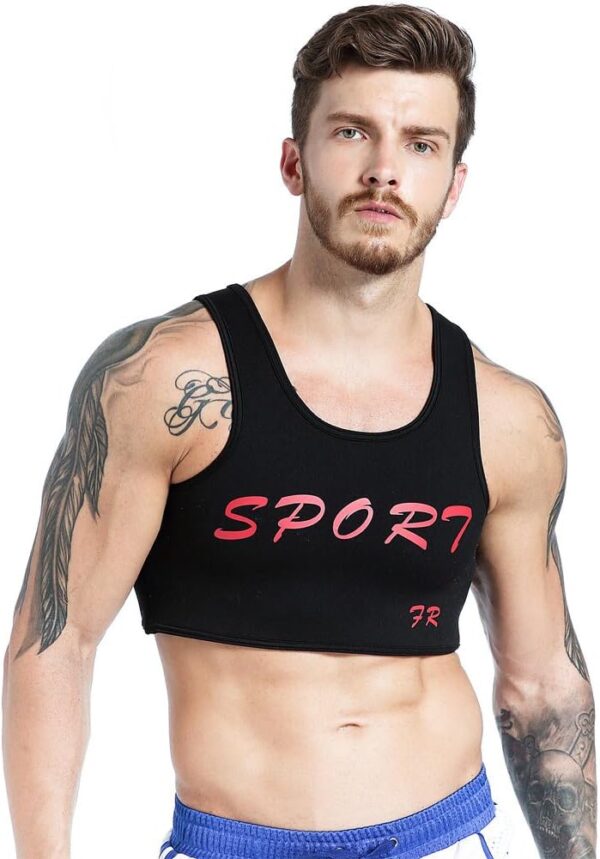 Men's Neoprene Brace Vest Chest Support Strap Protective Gear Fitness Sports Injury Prevention and Recovery (M)