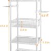 S1 Home Gym Storage, 3-Tier Workout Equipment Organizer with Wheels for Yoga Mats, Foam Roller, Dumbbells, Kettlebells, and Resistance Bands, 47.4" H x 27.5" W x 11.8" D, White