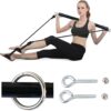 Spreader Bar Heavy Duty Stainless Steel Expandable Black Bar,Sports Aid Training Fitness Gear Pilates Aid Kit, Home Restore Pilates Indoor Yoga Set