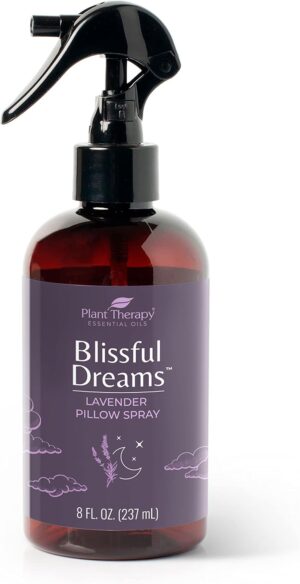 Plant Therapy Blissful Dreams Lavender Pillow and Linen Mist and Room Spray, for Relaxation & Sleep, Powered by Essential Oils Like Lavender & Roman Chamomile, Aromatherapy Sleep Spray, 8 oz