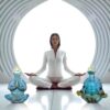 Turtle Figurines Home Decor Yoga Skeleton Meditation Accessories Resin Statue Sea Turtle Gifts for Women Bathroom Ocean Beach Theme Decor Zen Buddha Animal Sculptures Room Table Decorations
