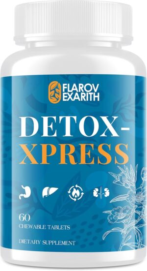 Liver Kidney Cleanse Detox & Repair, Milk Thistle Supplement, Natural Herbal Formula,Body Detox for Women & Men, Toxin Flush Max Absorption Liver Cleanser,Digestion Balance & Mood,60 Chewable Tablets