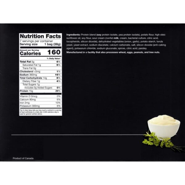 PROTIFIT - High Protein Diet Zipper Snacks, 15g Protein, Low Calorie, Low Sugar, Low Fat, Ideal Protein Compatible, 7 Servings Per Box (Sour Cream & Fine Herb)