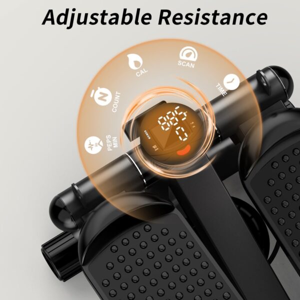 61aM1AL5Y1L._AC_SL1500_.jpg Steppers for Exercise at Home, Mini Stair Stepper with Resistance Bands Workout Equipment Up to 300LBS Loading Capacity, Hydraulic Fitness Stepper with LCD Monitor