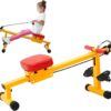 Meooeck Kids Rowing Machine Fitness Exercise Equipment for Kids Indoor Waist and Back Exerciser Adjustable Children Workout Equipment for Physical Training Beginners Children Toddler Outdoor Sports