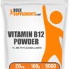 BulkSupplements.com Vitamin B12 Methylcobalamin Powder - 1% B12 Methylcobalamin, Essential B Vitamin - B12 Supplement, Gluten Free, 20mg per Serving, 100g (3.5 oz) (Pack of 1)