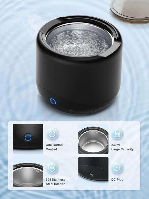 Retainer Cleaning Machine with 45 KHz Portable Professional Denture Cleaner for Retainer, Dental