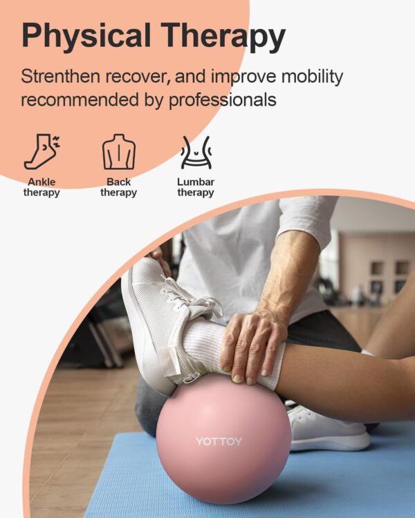 YOTTOY Pilates Ball, 10-inch Exercise Ball with Anti-Burst Technology for Stability, Stability Ball for Yoga, Pilates, Physical Therapy, Home Gym and Office Fitness Equipment