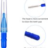 GOUWEIBA 100 pcs Braces Brush Disposable Interdental Brush Toothpick Dental Tooth Flossing Head Oral Dental Hygiene Flosser Dental Hygiene Flosser Tooth Cleaning Tools Oral Flossing Head (Blue+Red)