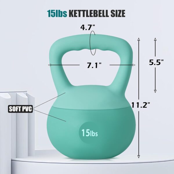 SogesPower Soft Kettlebells,Iron Sand Filled Weights Strength Training Kettlebells,Shock-Proof Weights and Wide-Grip Handle,Fitness Soft Kettlebells for Women Men Children,Home Gym Kettlebells