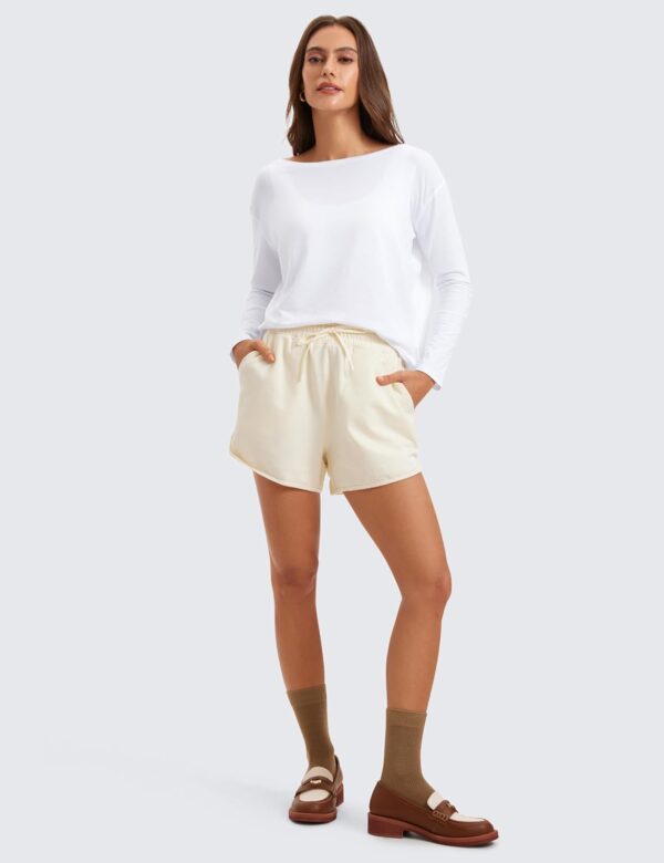 CRZ YOGA Pima Cotton Long Sleeve Workout Shirts for Women Loose Fit Athletic Yoga T-Shirts Casual Boat Neck Fall Tops