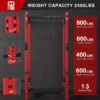 3"x3" Power Cage, 2400LB Multi-Function Power Rack, Commercial Squat Rack with Optional Full Body Workouts Attachments, Dip Bar, Smithbar, LAT Pulldown, Leg Extension and Curl for Home Gym