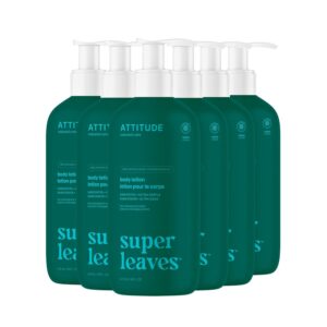 ATTITUDE Body Lotion, EWG Verified Moisturizer, Vegan Skin Care Products, Non-Greasy, Hydrating for Dry Skin, Cruelty Free, Extra Gentle, Unscented, 16 Fl Oz (Pack of 6)