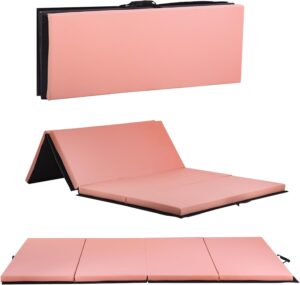 Gymnastics Tumbling Mats 4'x6'x2" Gymnastics Mat Fold Yoga Mat 2" Thick Exercise Mat Portable Mat for home Workout outdoor Exercise Mat PU leather Gymnastics Crash Mat