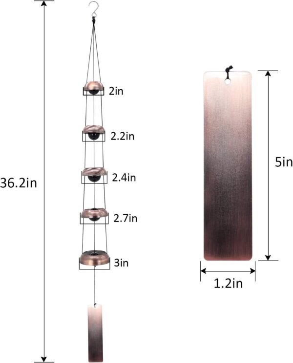 Copper Wind Chimes, Temple Wind Chime,Feng Shui Wind Chimes for Home Yard Outdoor Decoration